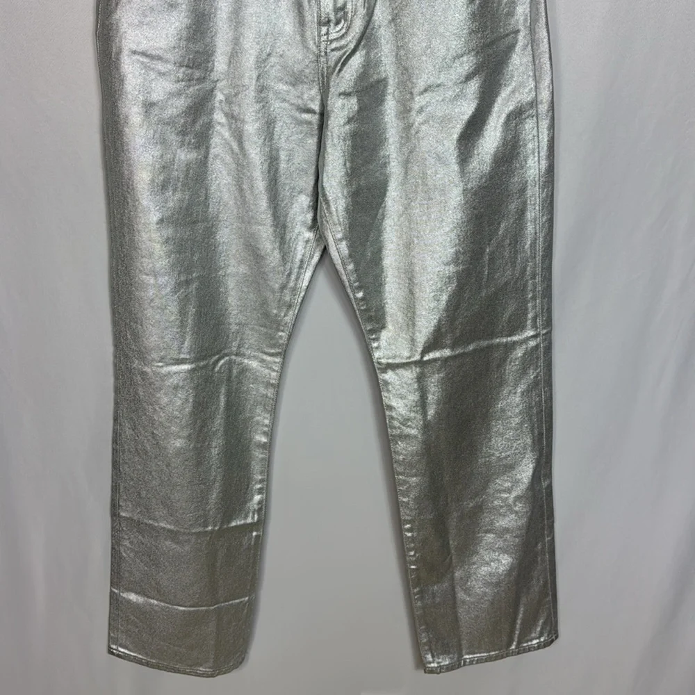 Madewell 90s Straight Jeans Size 29 Silver Metallic Women’s High Rise‎